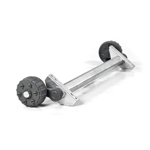BRAKED RUBBARIDE AXLE SQUARE 80MM
